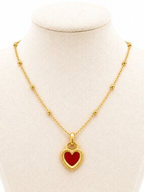 Textured Open Heart Pendant Necklace ✨